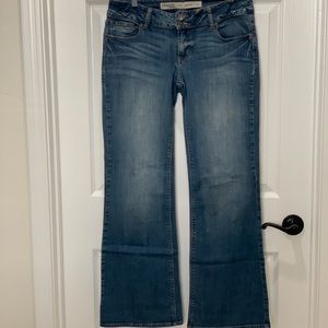Charlotte Russe distressed low rise flare jeans